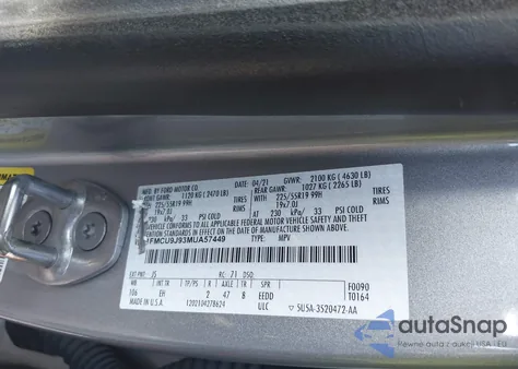 2021 Ford Escape Titanium из США, поврежденный, VIN 1FMCU9J93MUA57449